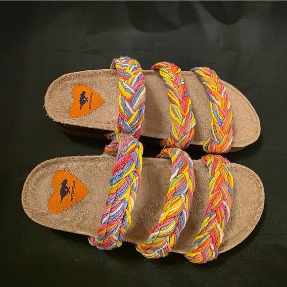 BRAND NEW ROCKET DOG WOMEN'S GREEN ASHLEY COLORFUL STRING SANDALl - Picture 6 of 16